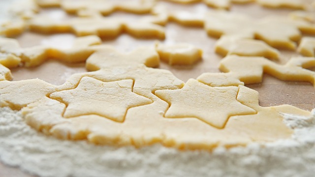 Cookies being cut