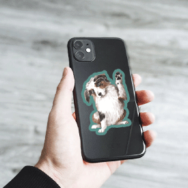 Dog Sticker on phone