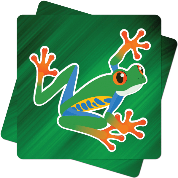 Dramatic frog on square sticker
