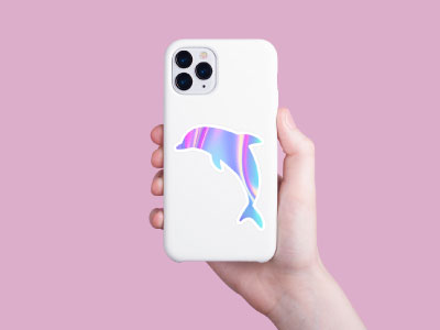 Spirit animal dolphin sticker on phone