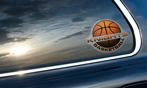 clear knights basketball window sticker
