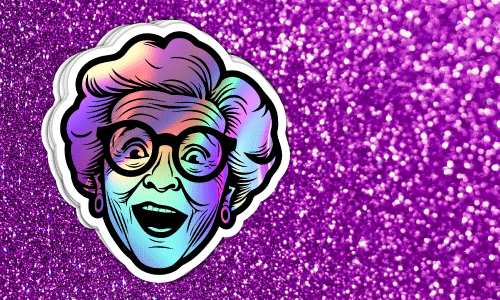 Holographic Grandma Sticker