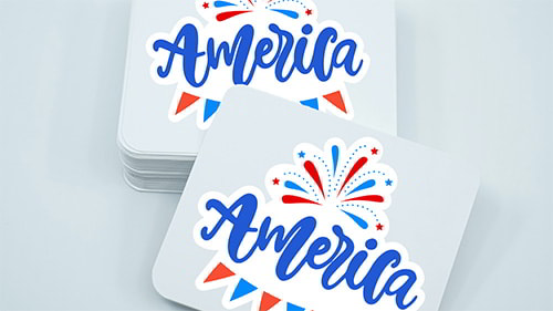 Stack of 4th of July stickers